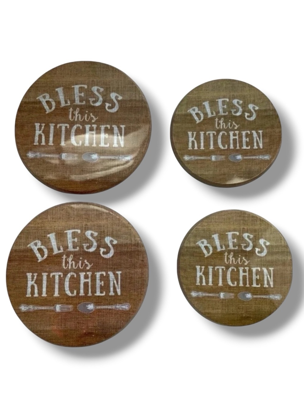 Range Kleen Stove Burner Covers Burlap Blessings Farmhouse Round Set of 4 Round